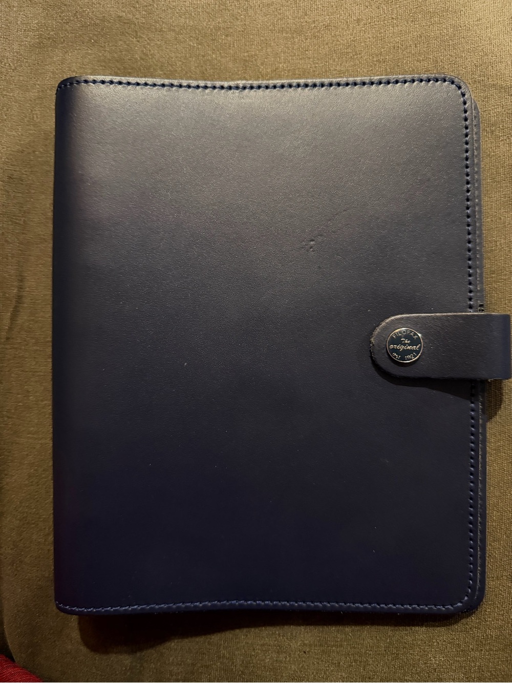 Filofax A5 Leather Navy Snap-Closure Organizer